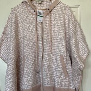 Michael Kors Logo Zip Up Pink Poncho
